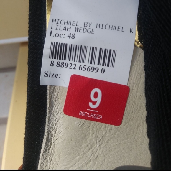 Michael Kors Lilah Wedge Canvas Sandals Size 9M - Picture 3 of 6